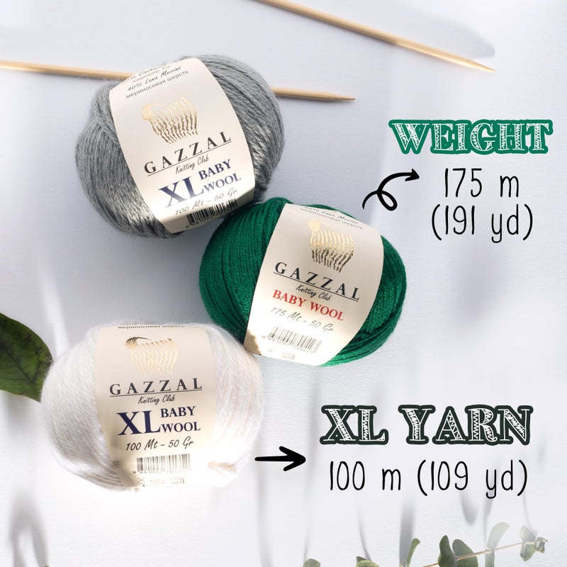 Gazzal 3 Pack (Ball) Gazzal Baby Wool XL Total 5.28 Oz / 328 Yrds, Each Ball 1.76 Oz (50g) / 109 Yrds (100m) Super Soft, Medium-Worsted Yarn, 40% Lana Merino 20% Cashmere Type Polyamide, Pink - 828 - Image 4